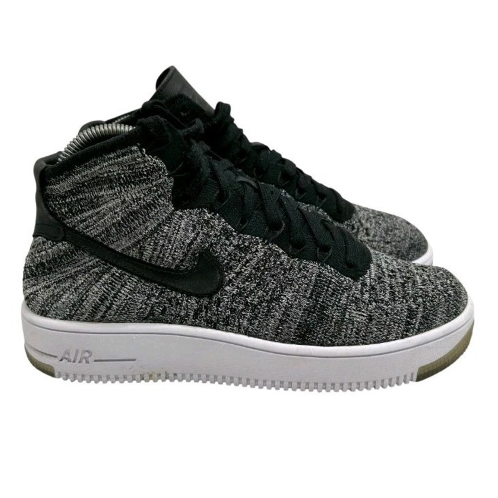 Nike Air Force 1 Flyknit Womens Size 8 US 818018-001 Black White Athletic Shoe